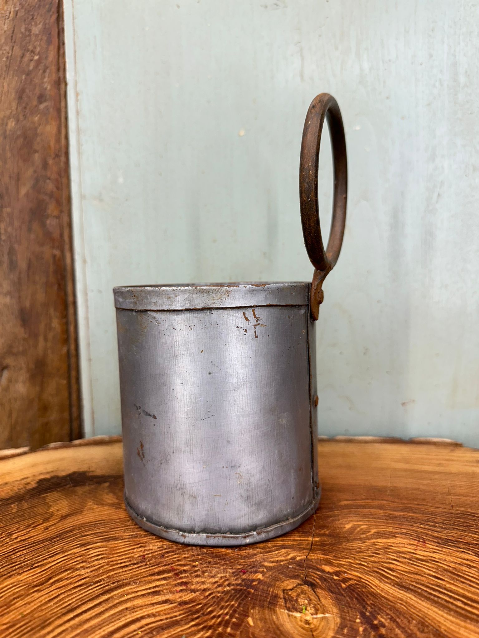 Rustic Warehouse Norfolk Antique Silver Metal Herb Planter & Desk Tidy