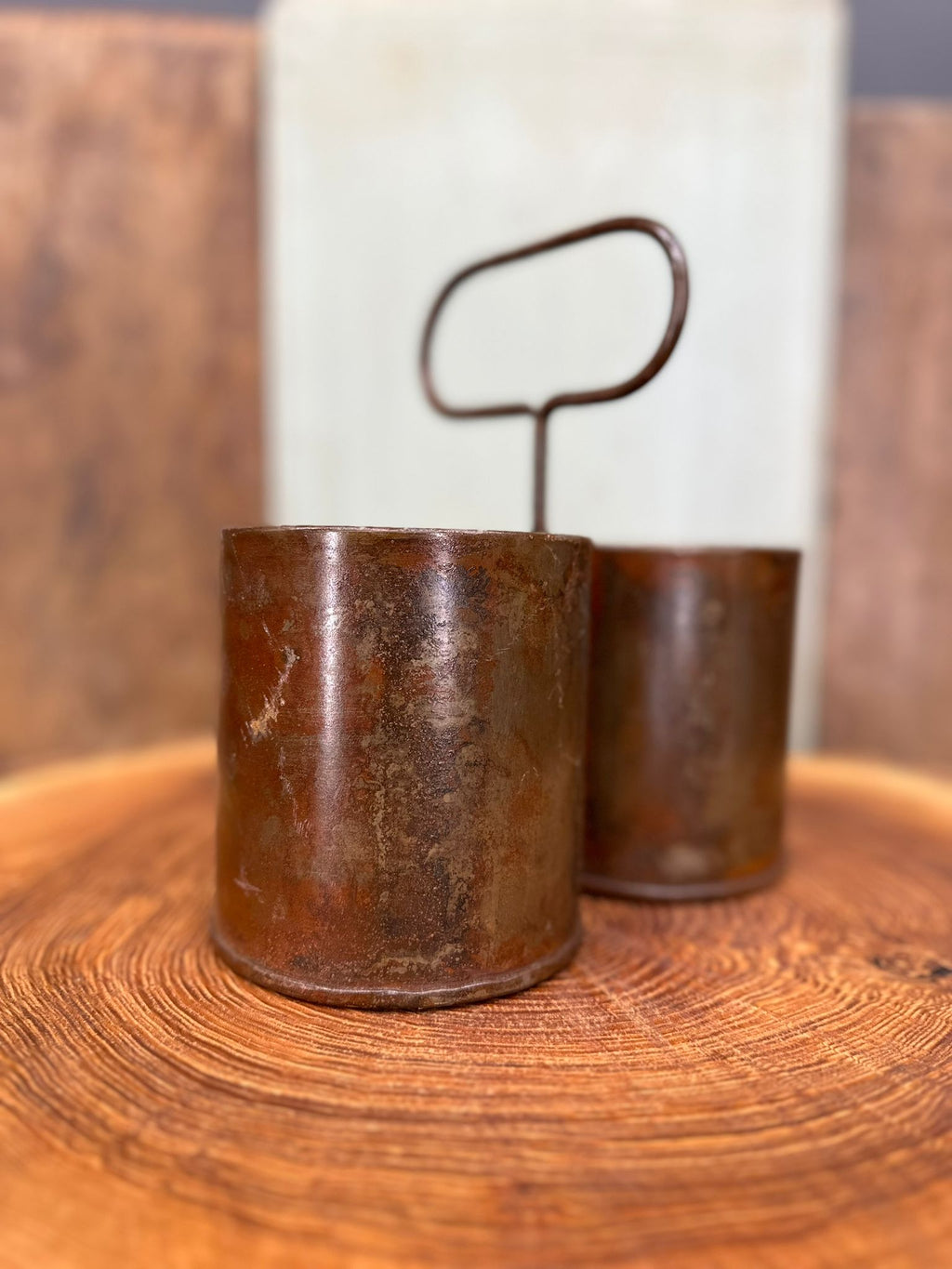 Rustic Warehouse Norfolk Antique Metal Double Herb Planter & Cutlery Holder