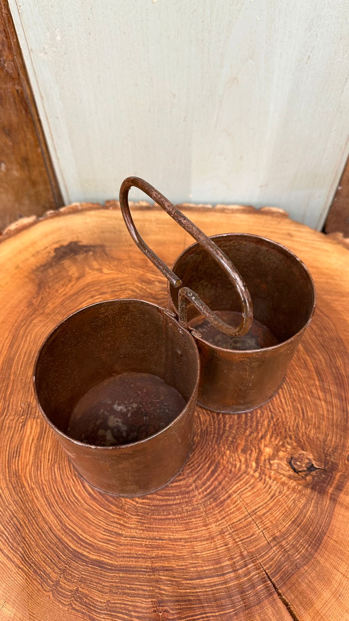 Rustic Warehouse Norfolk Antique Metal Double Herb Planter & Cutlery Holder
