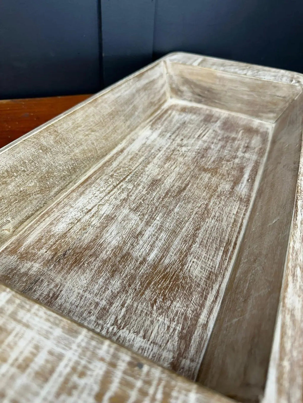 Rustic Warehouse Norfolk Whitewashed Wooden Serving Tray & Platter