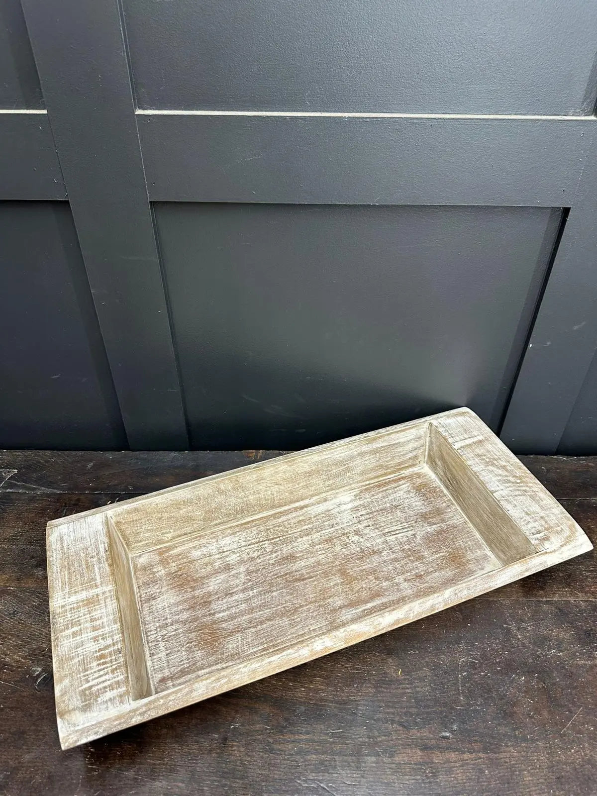 Rustic Warehouse Norfolk Whitewashed Wooden Serving Tray & Platter