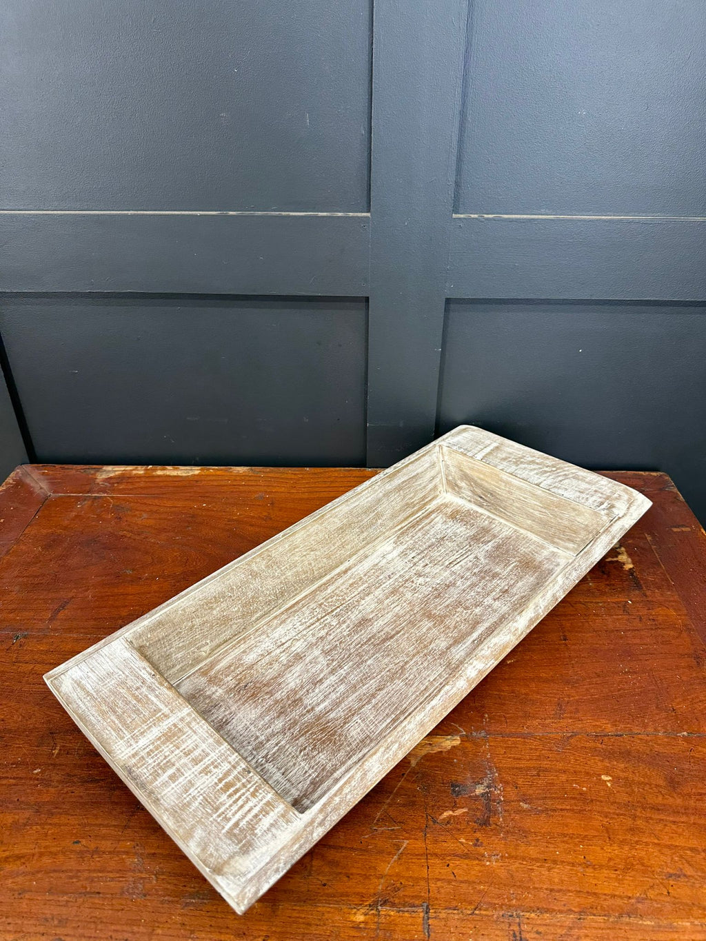 Rustic Warehouse Norfolk Whitewashed Wooden Serving Tray & Platter