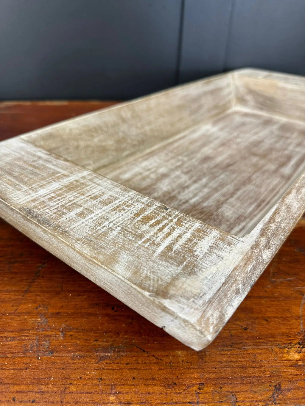 Rustic Warehouse Norfolk Whitewashed Wooden Serving Tray & Platter