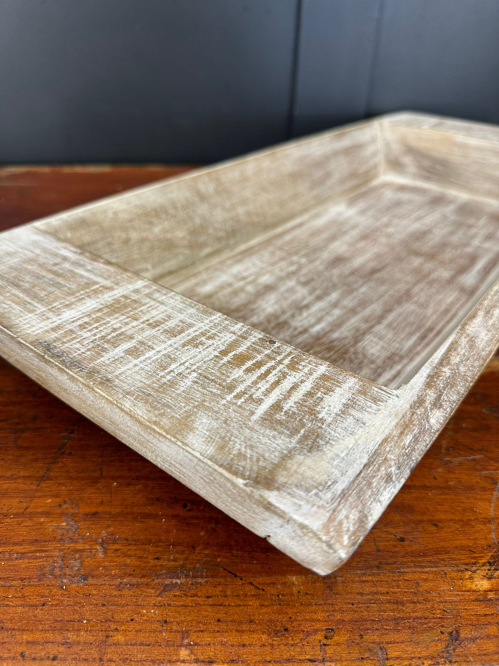 Rustic Warehouse Norfolk Whitewashed Wooden Serving Tray & Platter