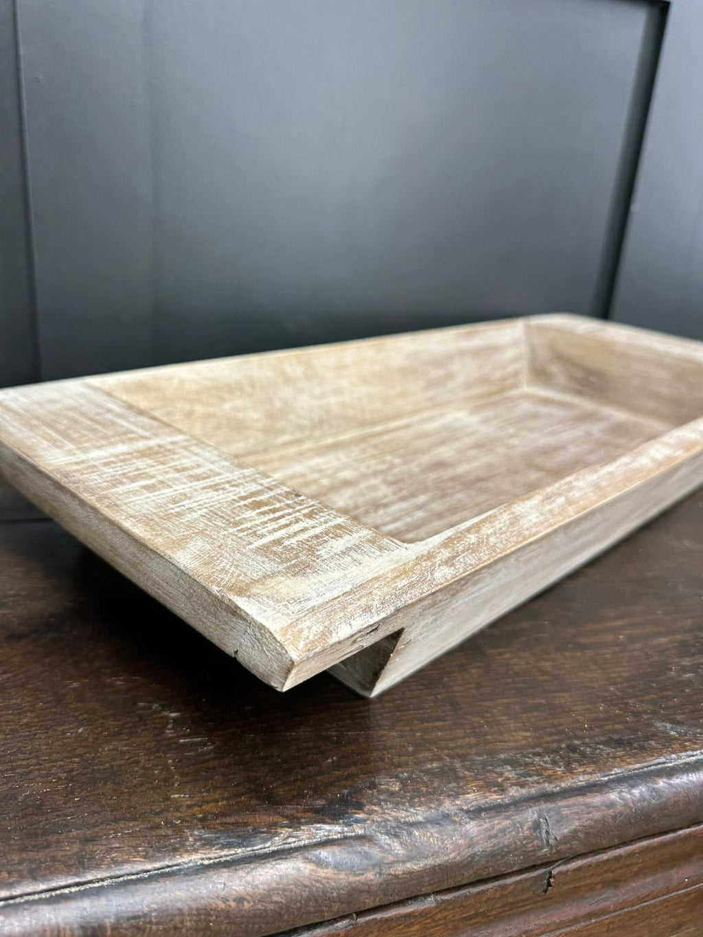 Rustic Warehouse Norfolk Whitewashed Wooden Serving Tray & Platter