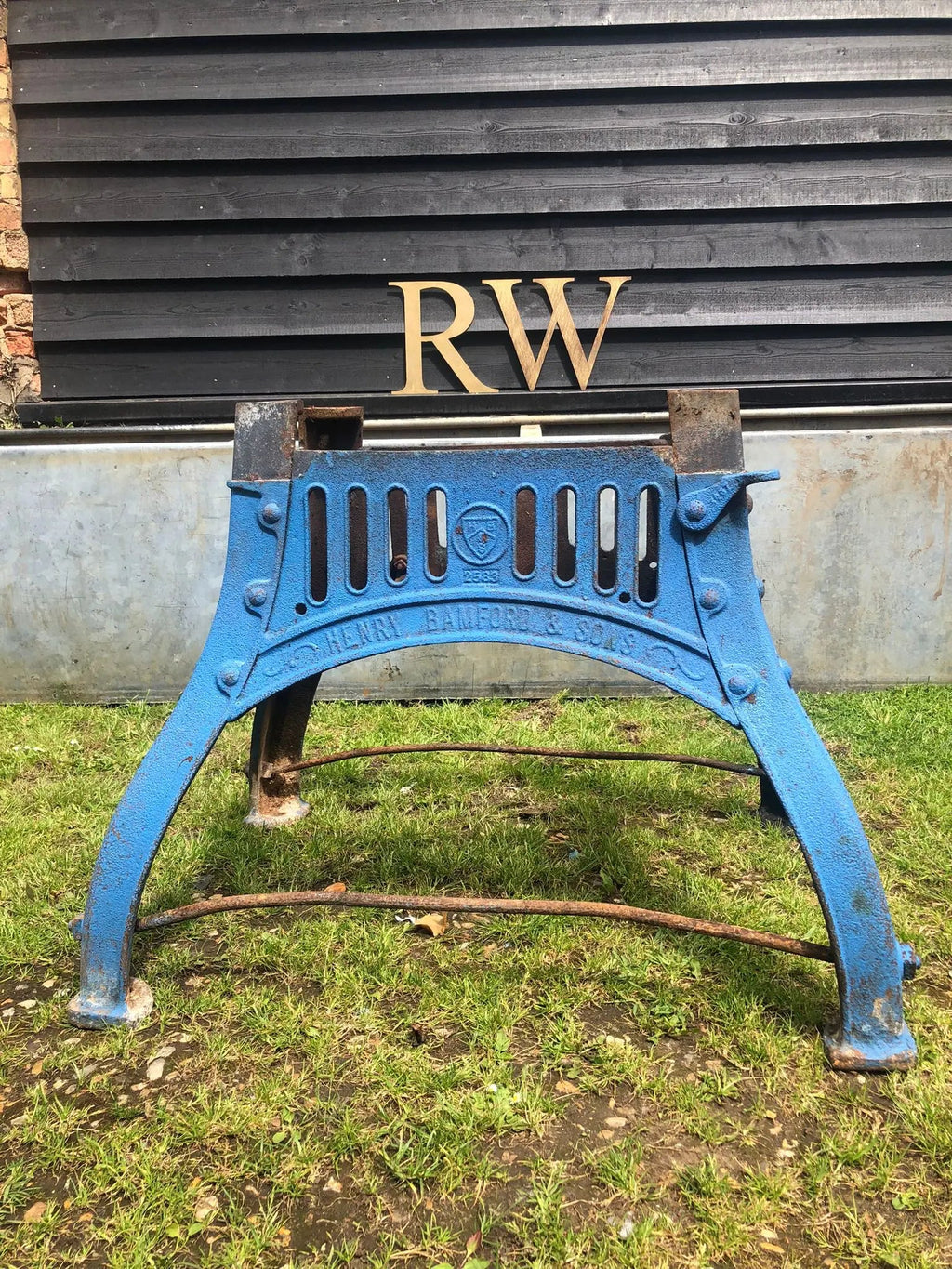 Cast Iron Industrial Henry Bamford  And Sons Table Base Reclaimed Original.