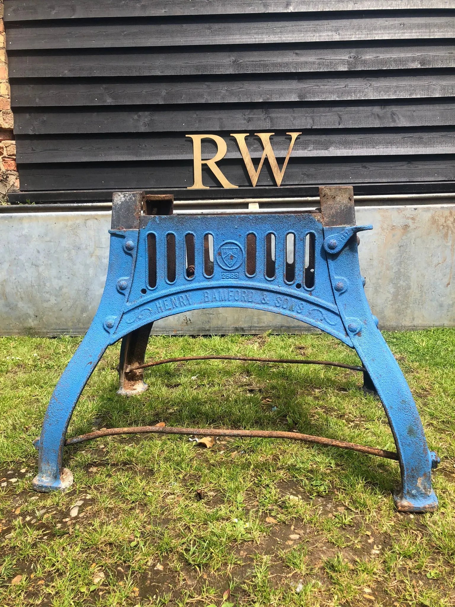 Cast Iron Industrial Henry Bamford  And Sons Table Base Reclaimed Original.