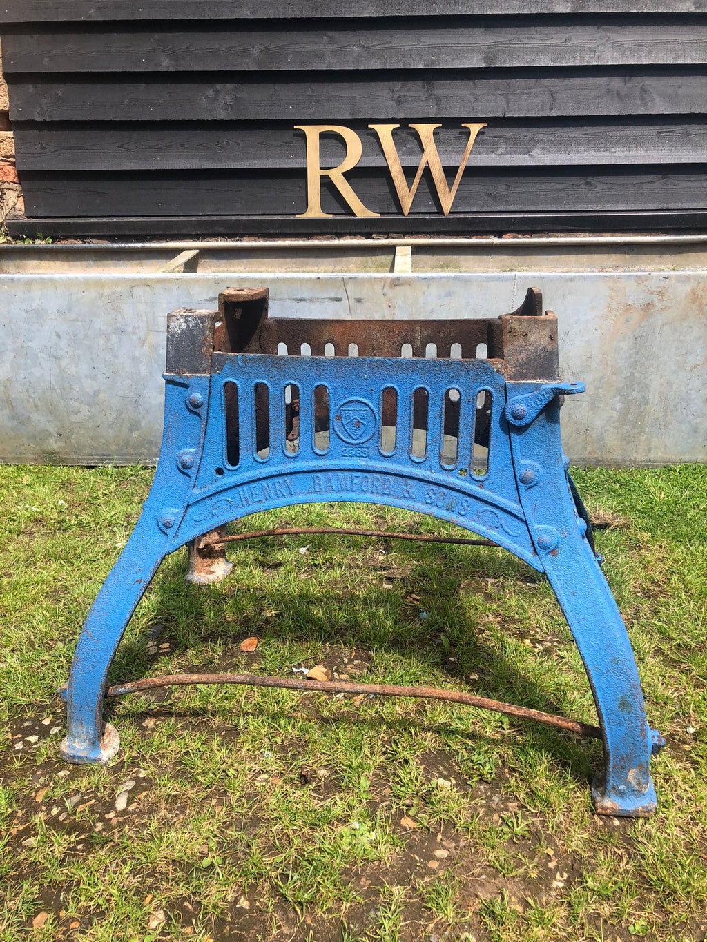 Cast Iron Industrial Henry Bamford  And Sons Table Base Reclaimed Original.