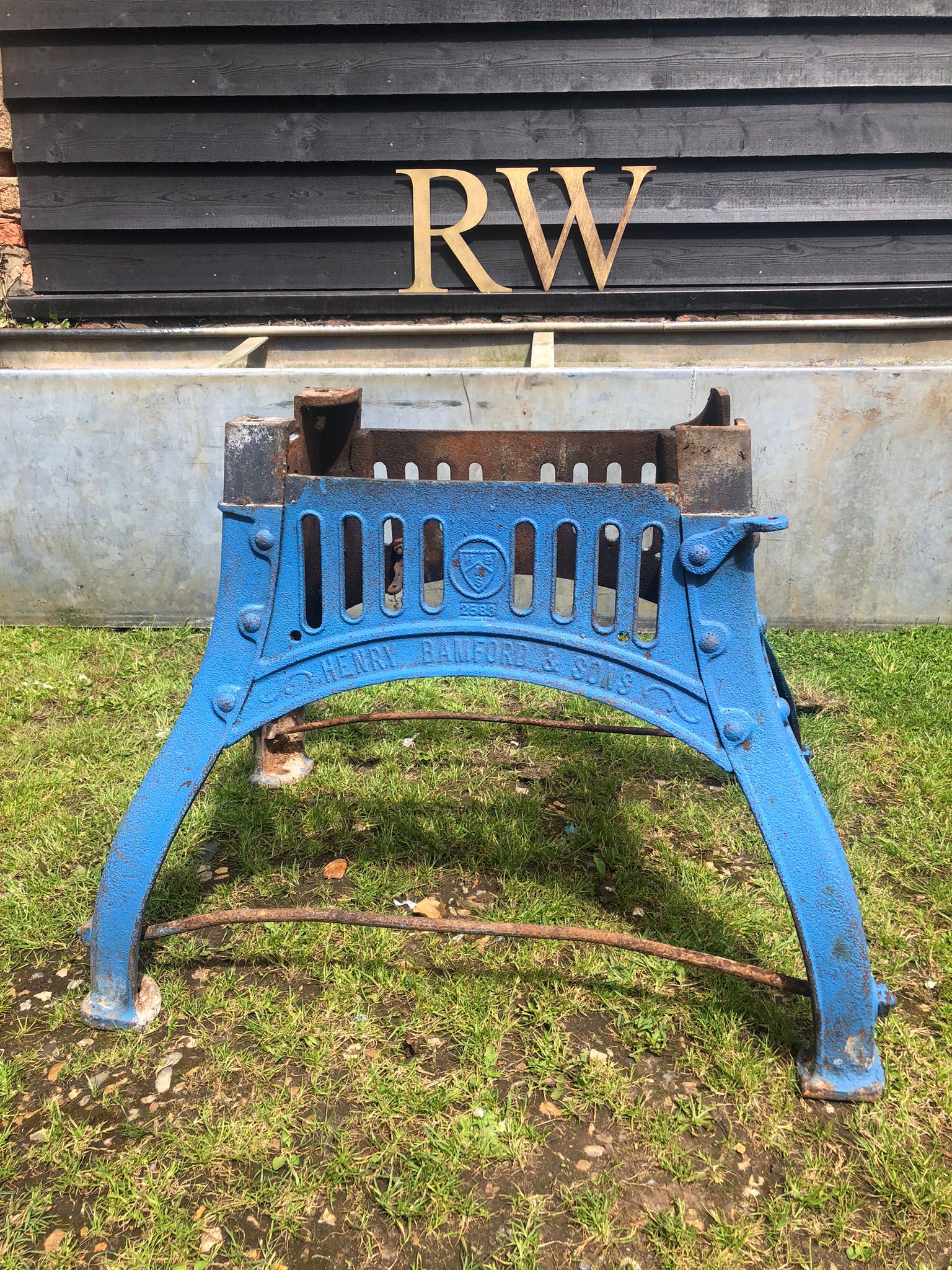 Cast Iron Industrial Henry Bamford  And Sons Table Base Reclaimed Original.