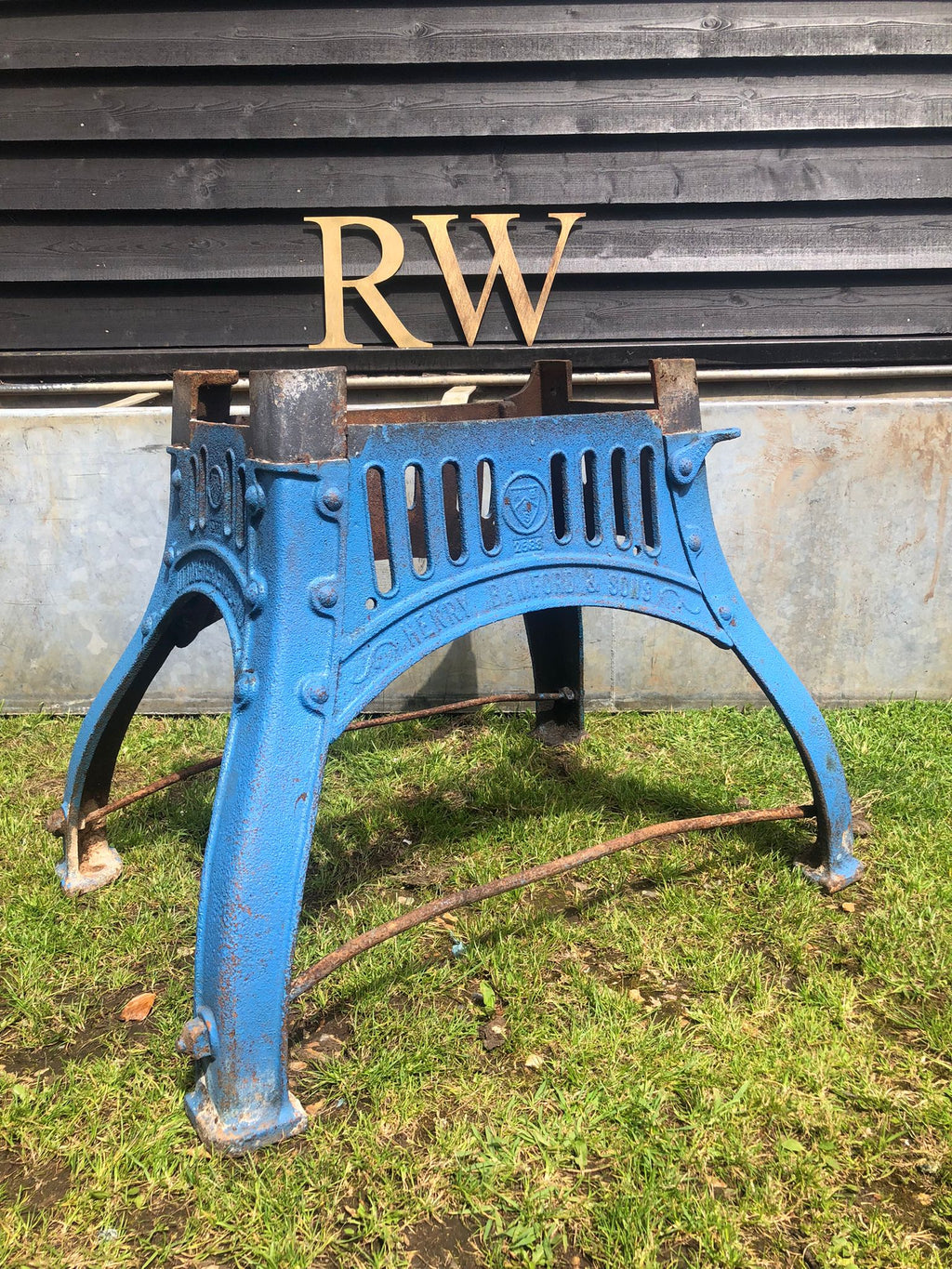 Cast Iron Industrial Henry Bamford  And Sons Table Base Reclaimed Original.