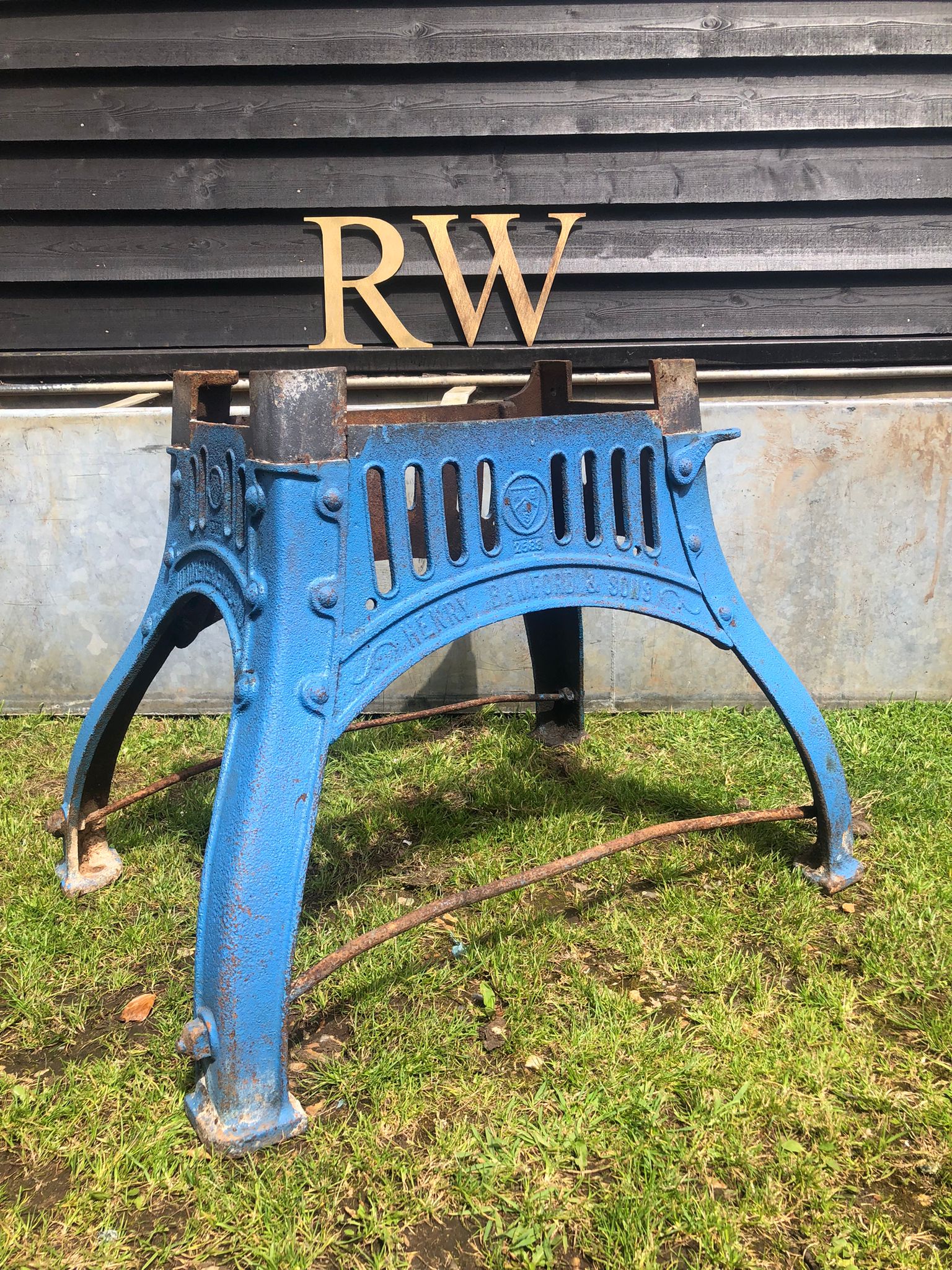 Cast Iron Industrial Henry Bamford  And Sons Table Base Reclaimed Original.