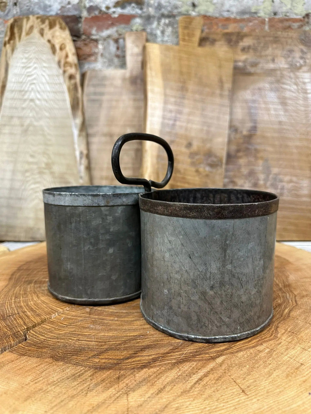 Double Plant Pot Planter / Stationary Pot Tin / Desk Tidy / Cutlery Holder