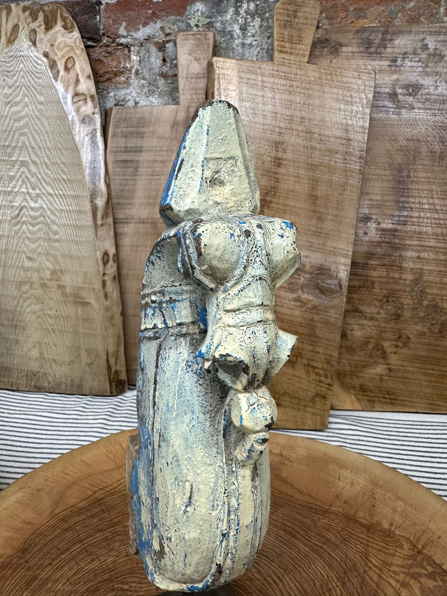 Vintage Indian Wooden Horse Head Statue – Handcrafted Antique Figurine