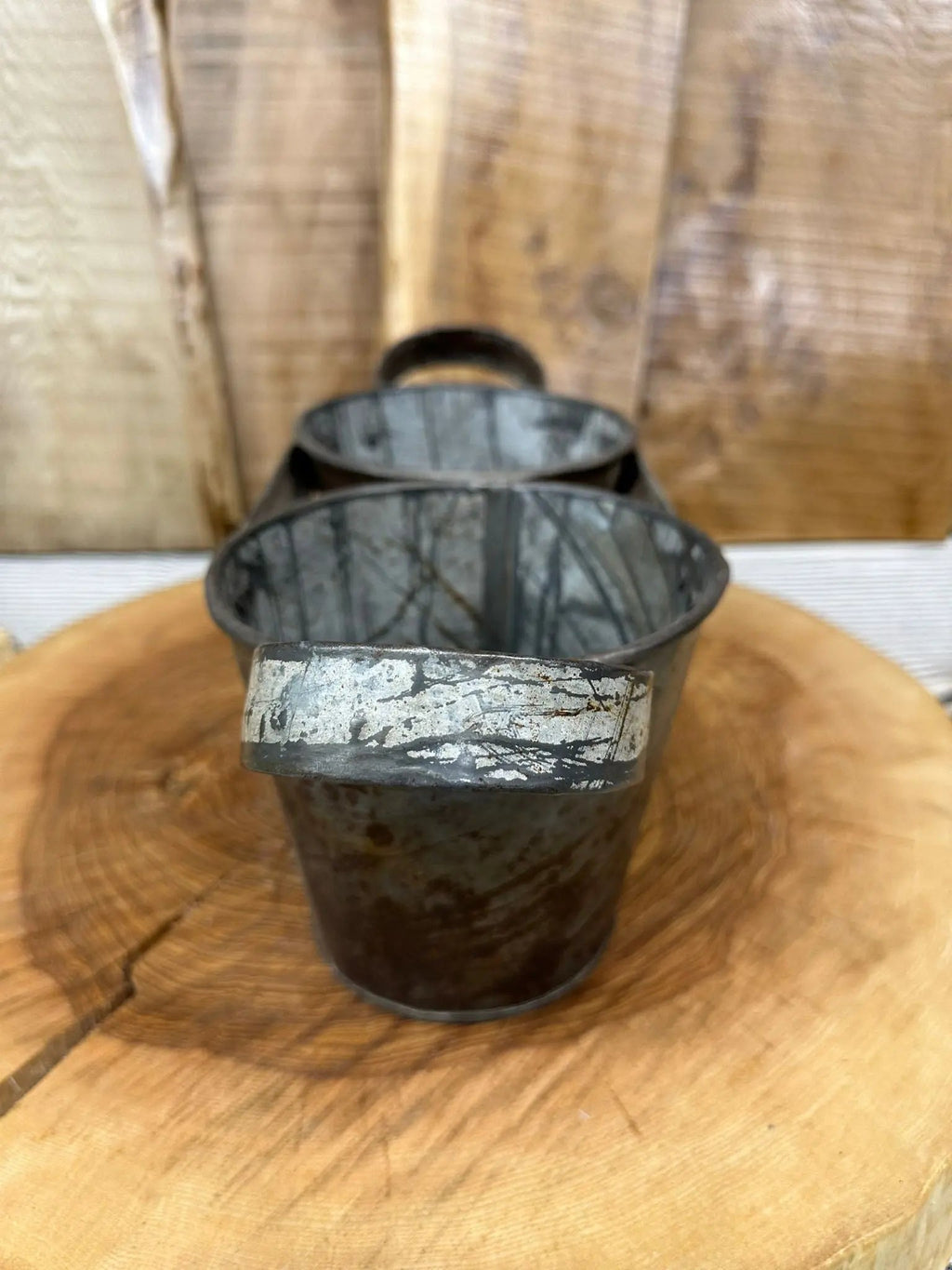 Rustic Warehouse Norfolk Antique Metal Double Planter & Kitchen Tidy