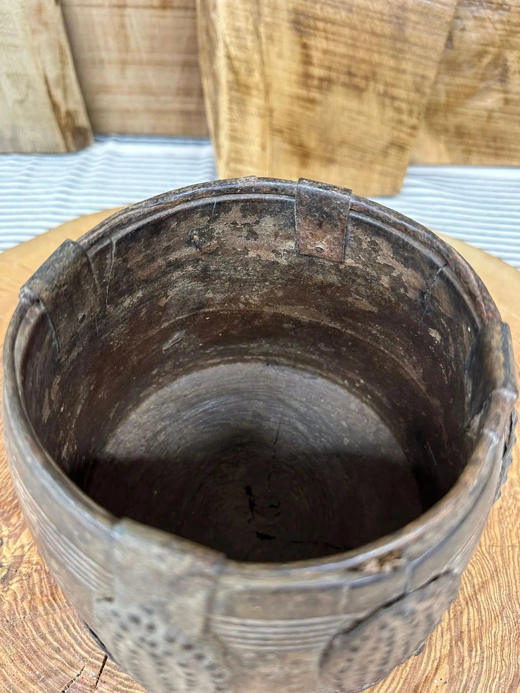 Rustic Warehouse Norfolk Vintage Wooden Herb Planter & Desk Tidy