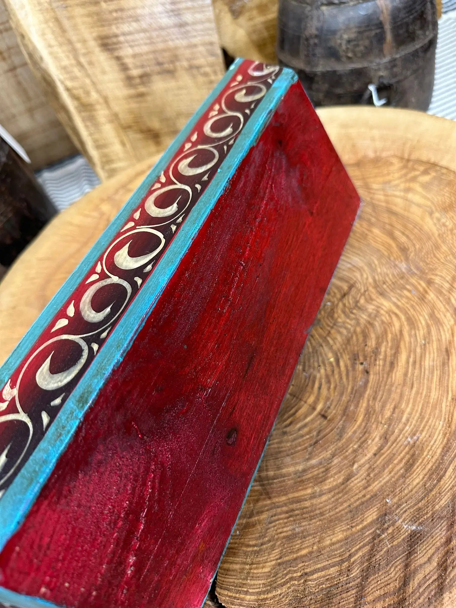 Rustic Warehouse Norfolk Vintage Hand Painted Wooden Bread Tray Bowl