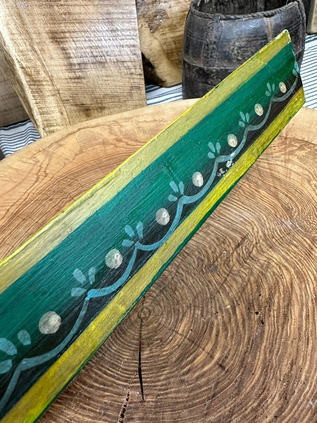 Rustic Warehouse Norfolk Vintage Hand Painted Wooden Serving Tray Bowl