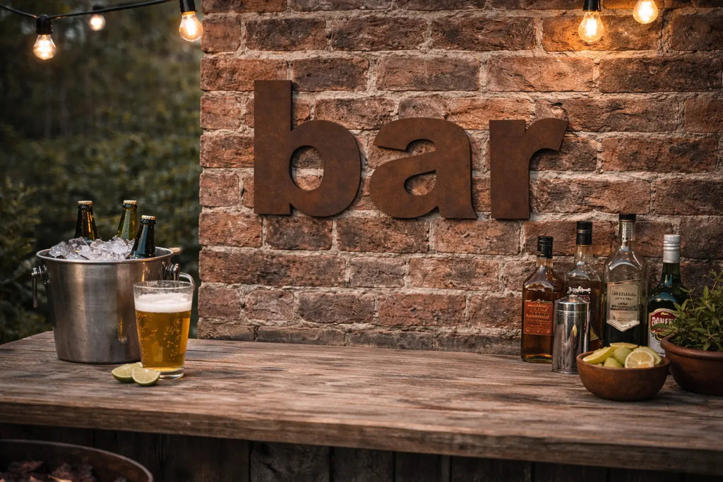 Rustic Metal BAR Letters Sign – Handmade Steel Wall Art by Rustic Warehouse