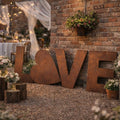 Large 70cm Rusty Metal Letters – XL Industrial Alphabet for Weddings, Home Decor & Shop Signs House Numbers