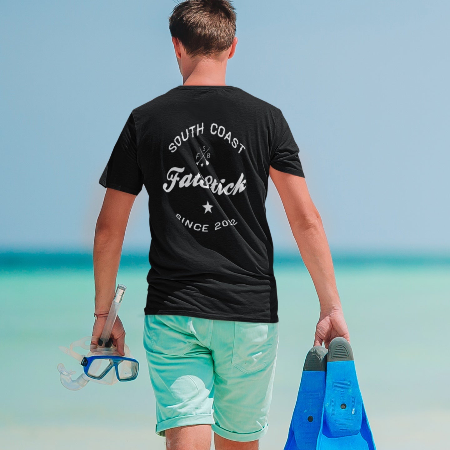 FatStick South Coast Unisex T-Shirt | Eco-Friendly Cotton Flock Print