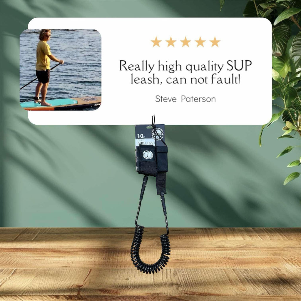 FatStick Boards Coiled SUP Paddle Board Ankle Leash – 10ft Safety Cord
