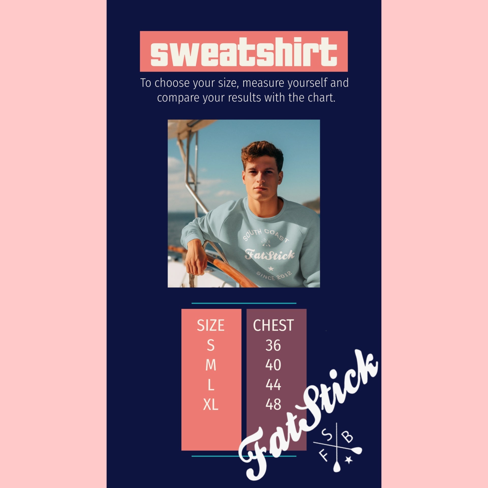 FatStick South Coast Unisex Sweatshirt – Eco-Friendly Cotton Sweater