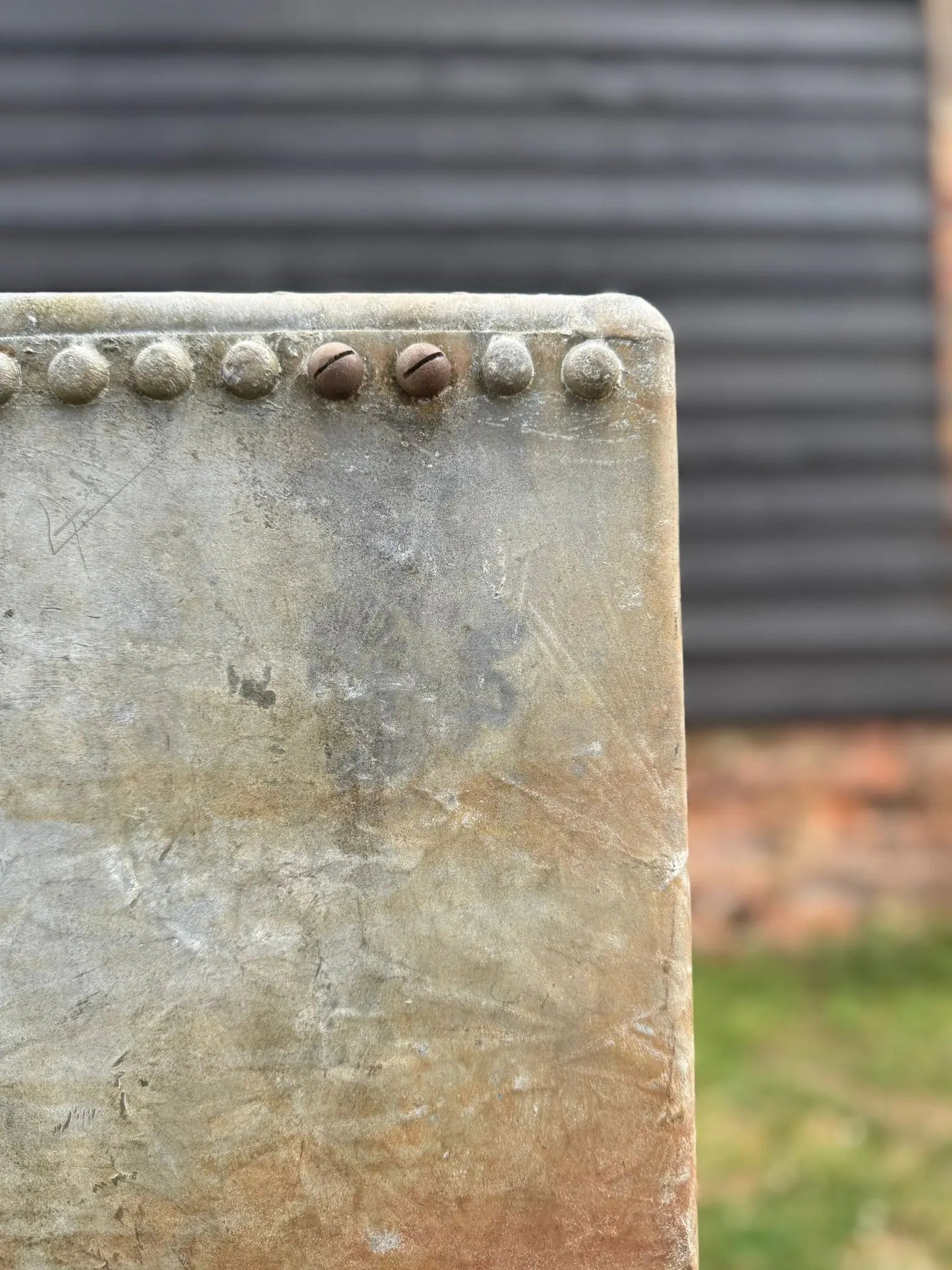 Antique XL Galvanised Riveted Water Tank with Tap & Lid – Planter or Feature 4D