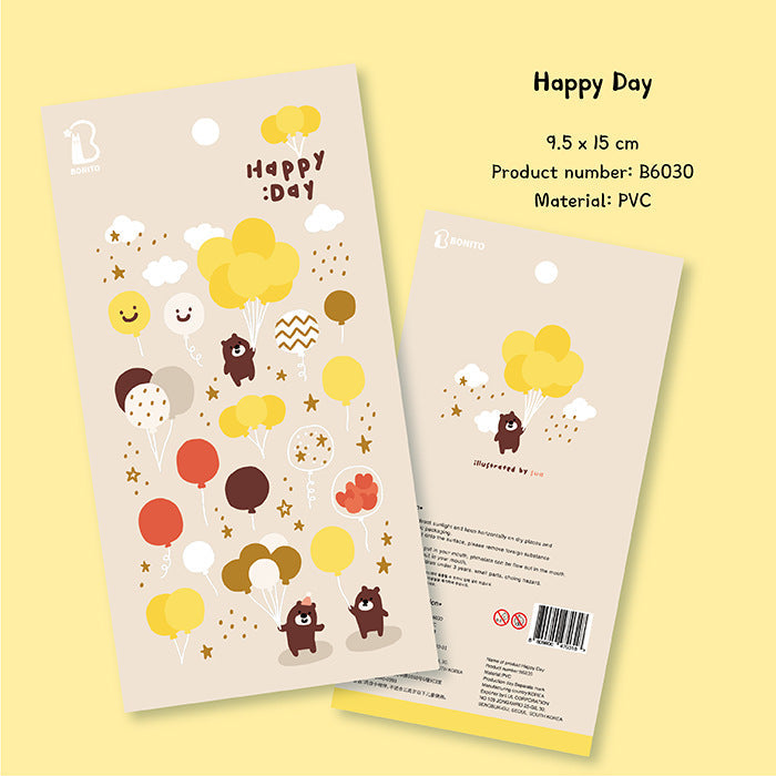 LuLuFun Studio Happy Day Decorative Stickers for Journaling - 1 Sheet