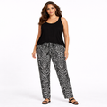 Black Stone Speckled Elastic Waist Trousers