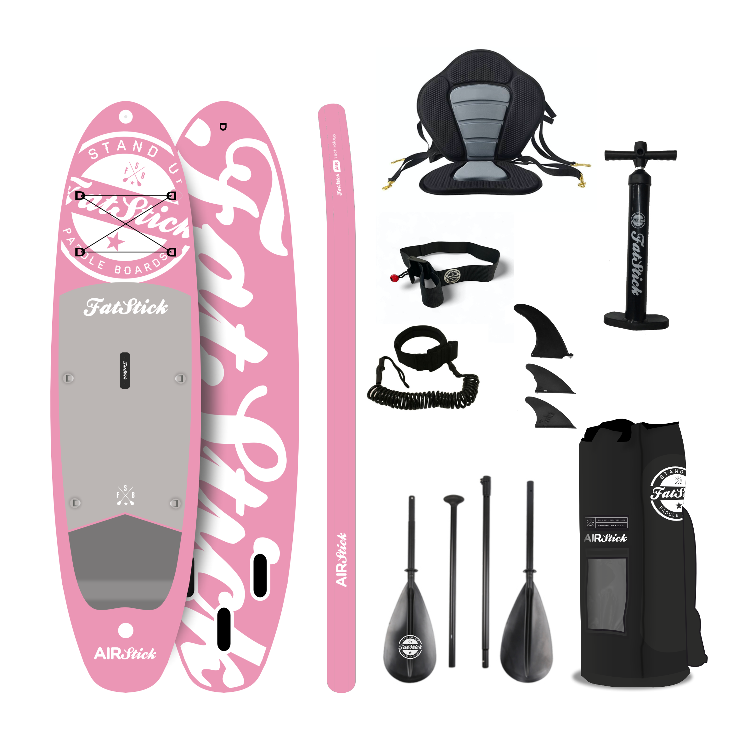 FatStick AirStick 10'6 Inflatable Stand Up Paddle Board Kayak Hybrid