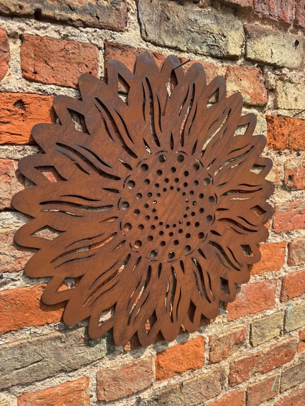 Rustic Metal Sunflower Garden Wall Art – 55cm Steel Outdoor Sculpture