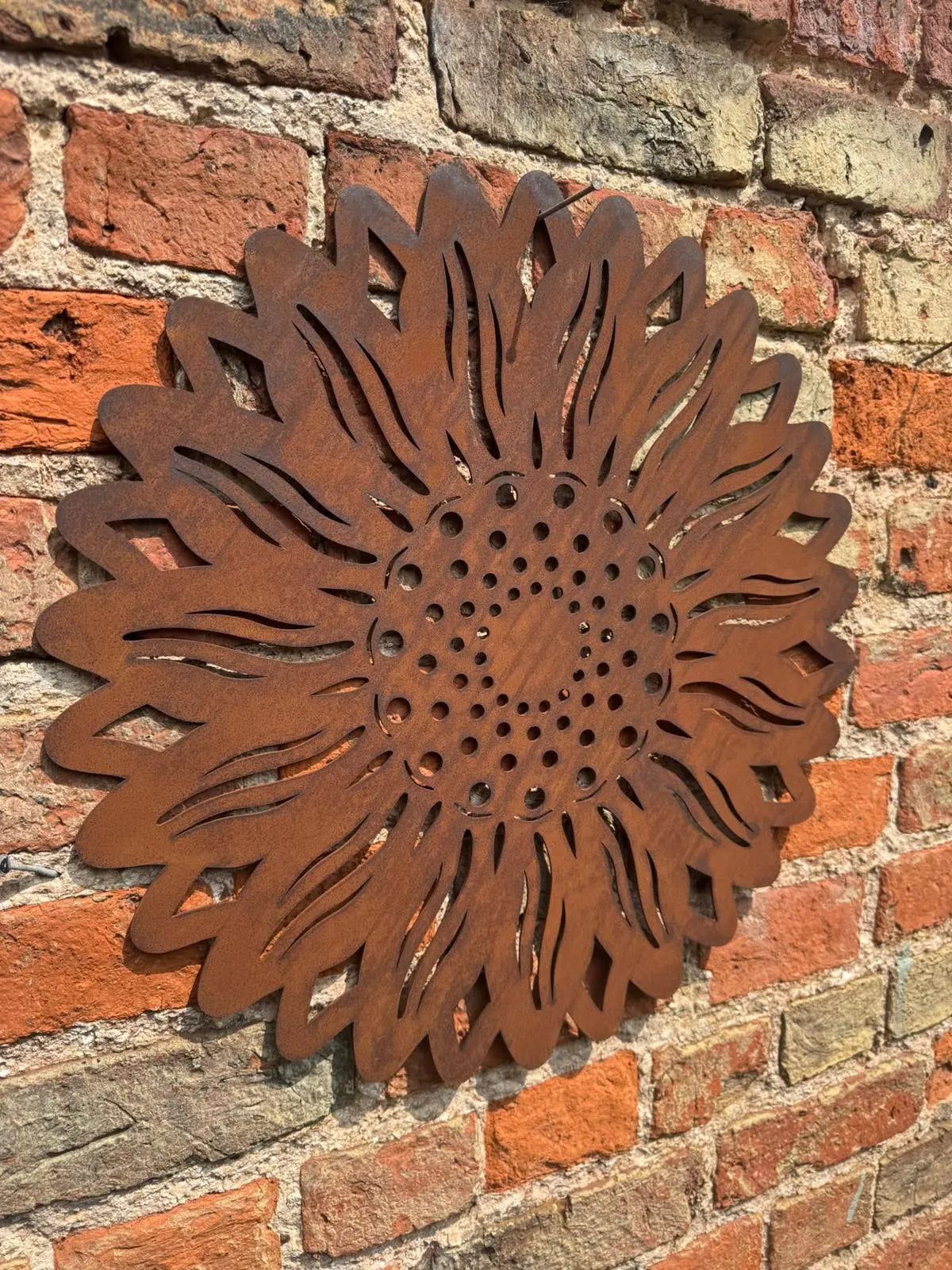 Rustic Metal Sunflower Garden Wall Art – 55cm Steel Outdoor Sculpture