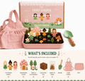 Fairy Garden Starter Kit (Apron,Tray, Shovel, Fairies, Soil & Seeds)