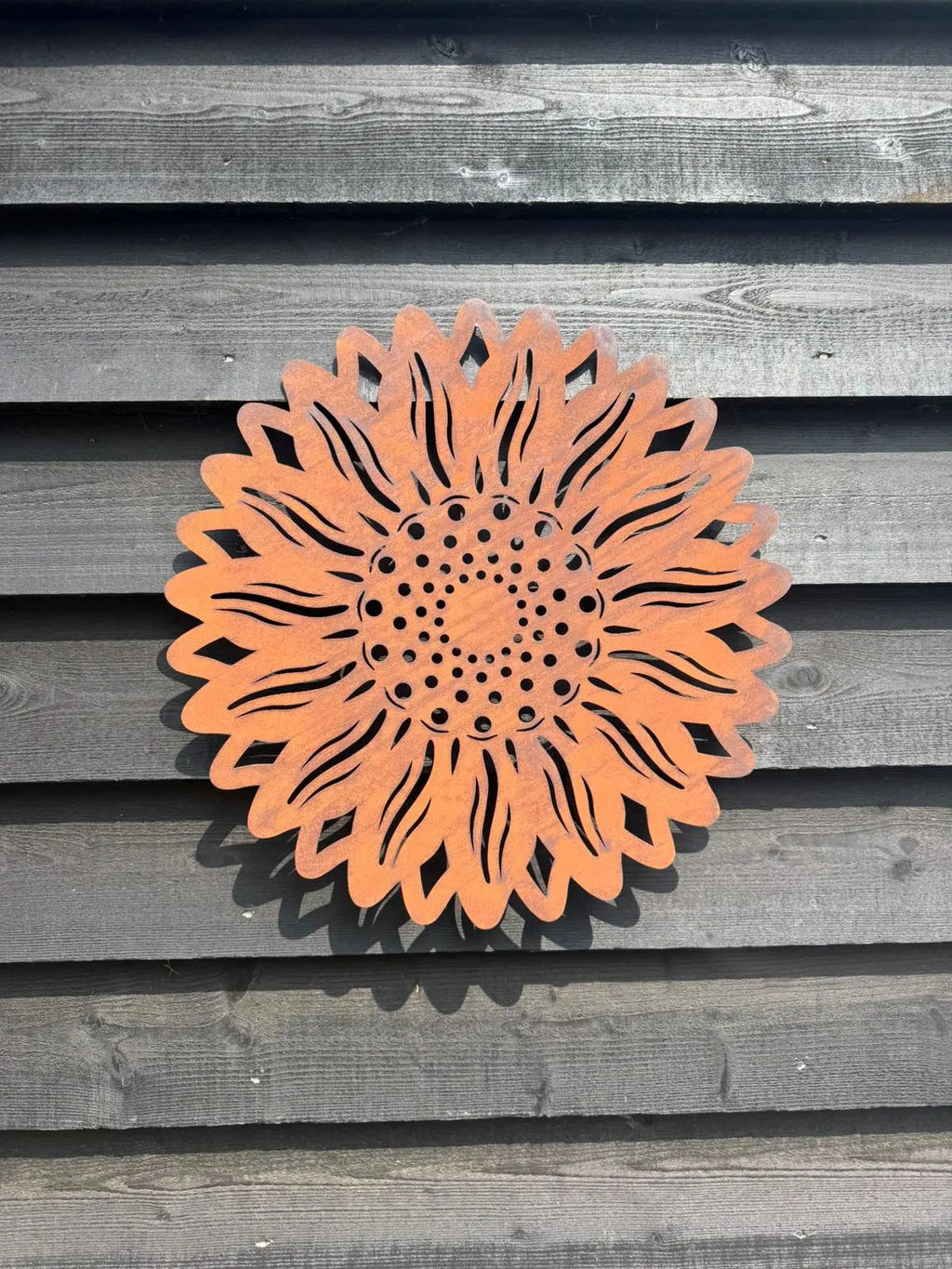 Rustic Metal Sunflower Garden Wall Art – 55cm Steel Outdoor Sculpture