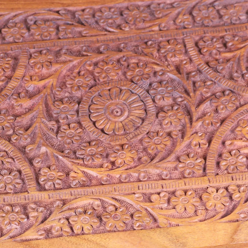 Nalanda Sheesham Large Wooden Jewellery Box Intricately Carved