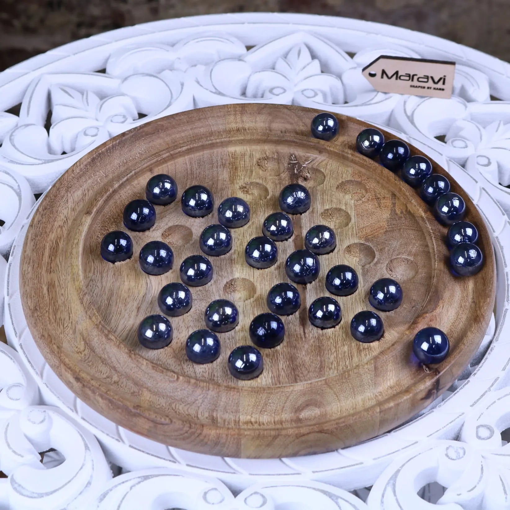 Ananda Wooden Solitaire Game Set