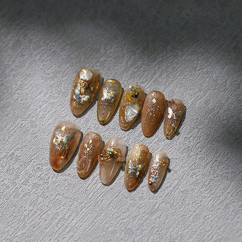 LuLuFun Studio Gold Butterfly 5D Nail Deco Stickers - 1 Sheet Set