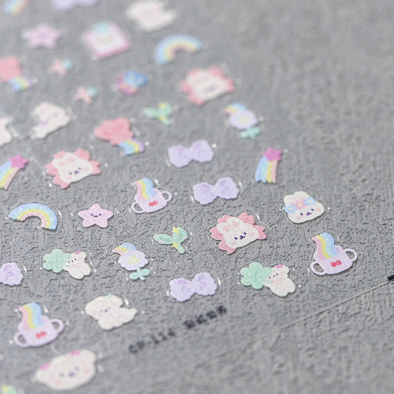 LuLuFun Studio Rainbow Dream Cat Nail Deco Stickers for DIY Manicure