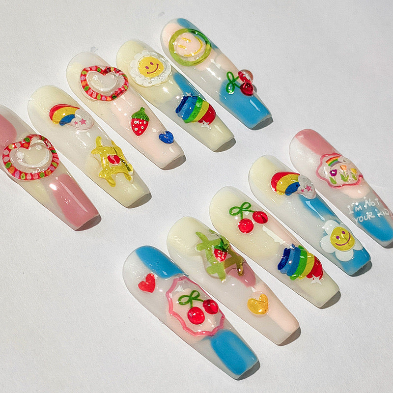LuLuFun Studio Emoji 5D Jelly Nail Deco Stickers - 3D Manicure Art Decals