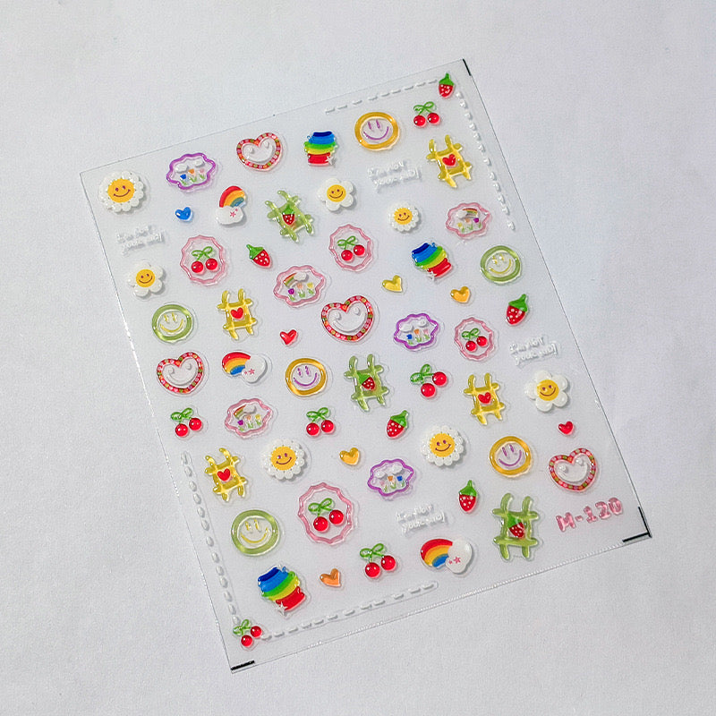 LuLuFun Studio Emoji 5D Jelly Nail Deco Stickers - 3D Manicure Art Decals