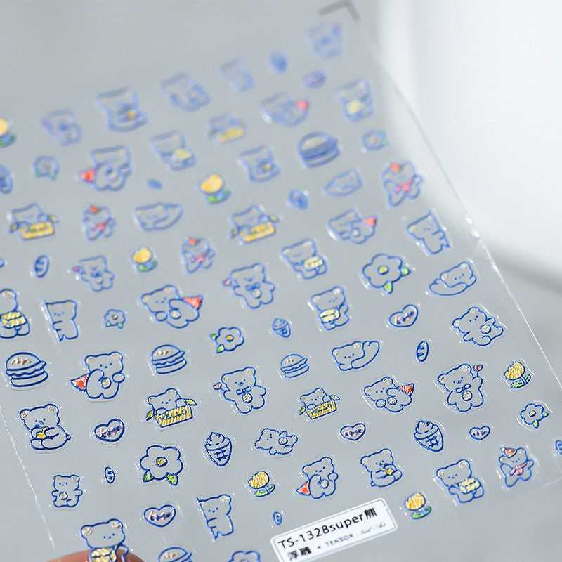 LuLuFun Studio Super Bear Nail Deco Stickers - DIY Nail Art Decals