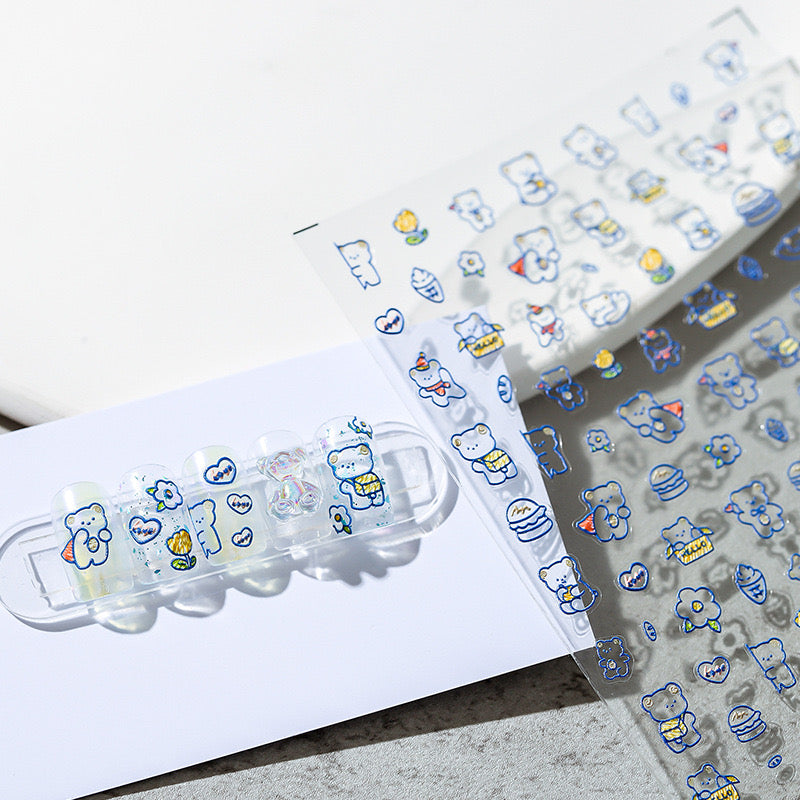 LuLuFun Studio Super Bear Nail Deco Stickers - DIY Nail Art Decals