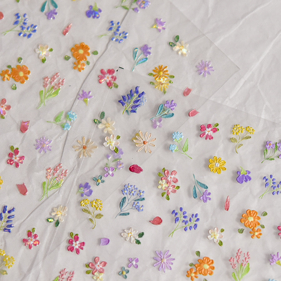 LuLuFun Studio Spring Wild Flower Nail Deco Stickers - Floral Nail Art