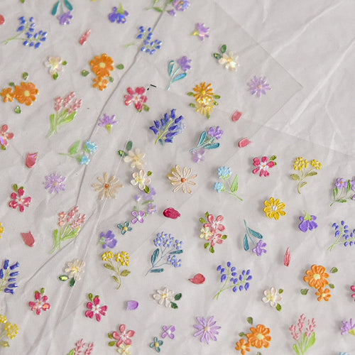 LuLuFun Studio Spring Wild Flower Nail Deco Stickers - Floral Nail Art
