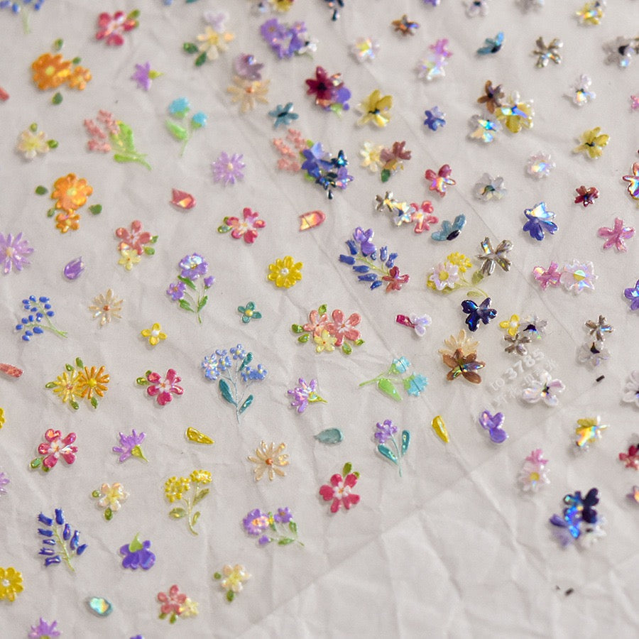 LuLuFun Studio Spring Wild Flower Nail Deco Stickers - Floral Nail Art