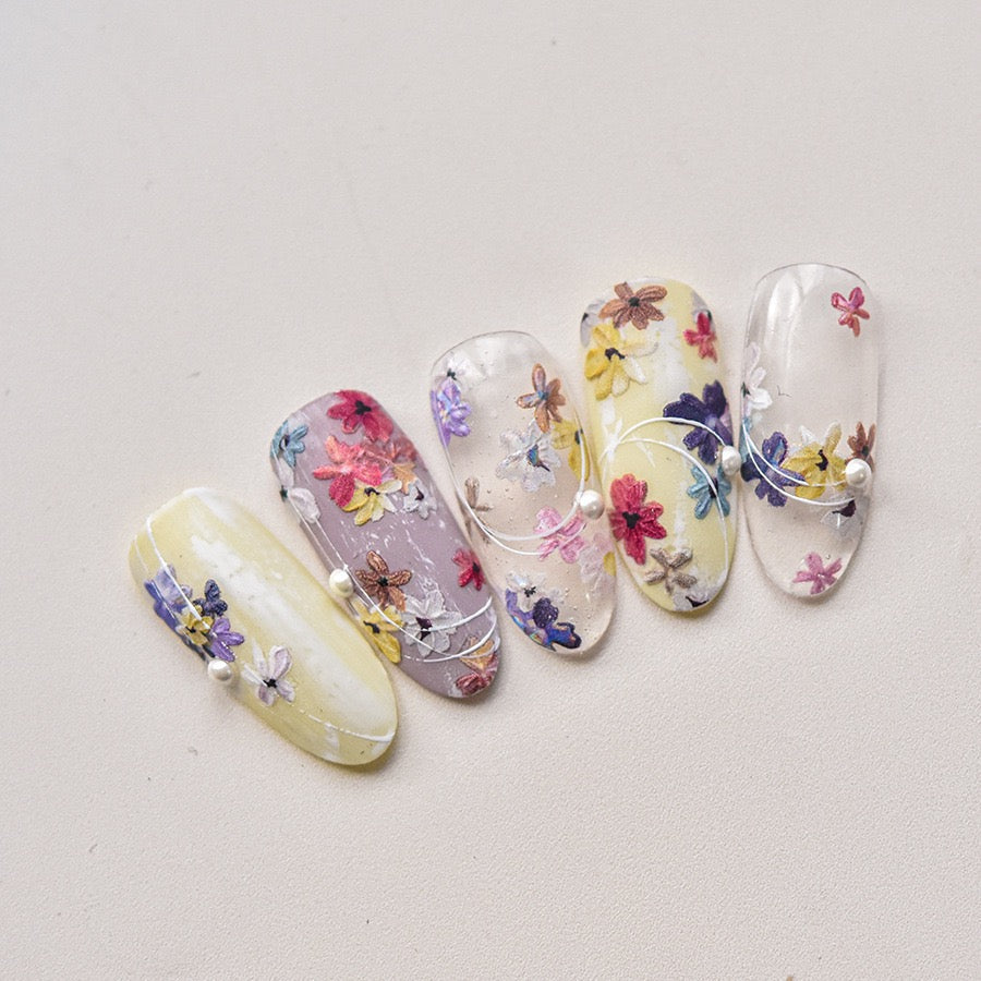 LuLuFun Studio Spring Wild Flower Nail Deco Stickers - Floral Nail Art