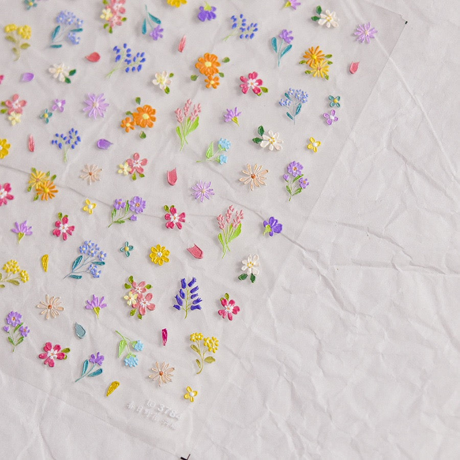 LuLuFun Studio Spring Wild Flower Nail Deco Stickers - Floral Nail Art