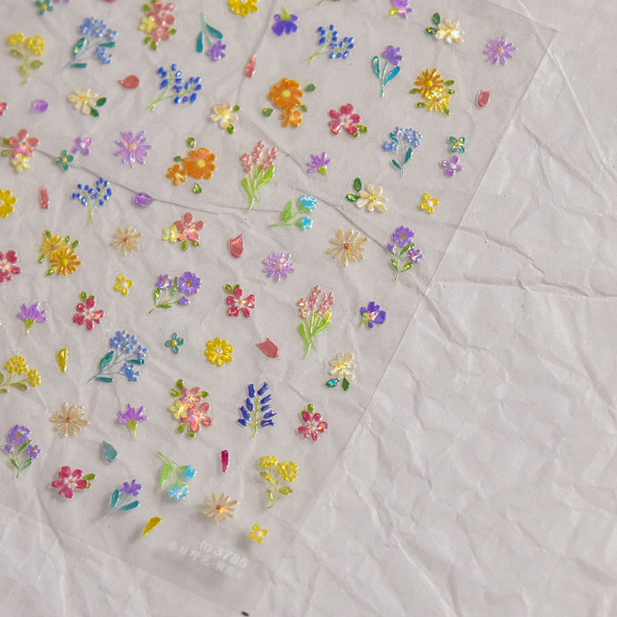 LuLuFun Studio Spring Wild Flower Nail Deco Stickers - Floral Nail Art