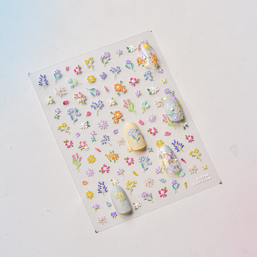 LuLuFun Studio Spring Wild Flower Nail Deco Stickers - Floral Nail Art