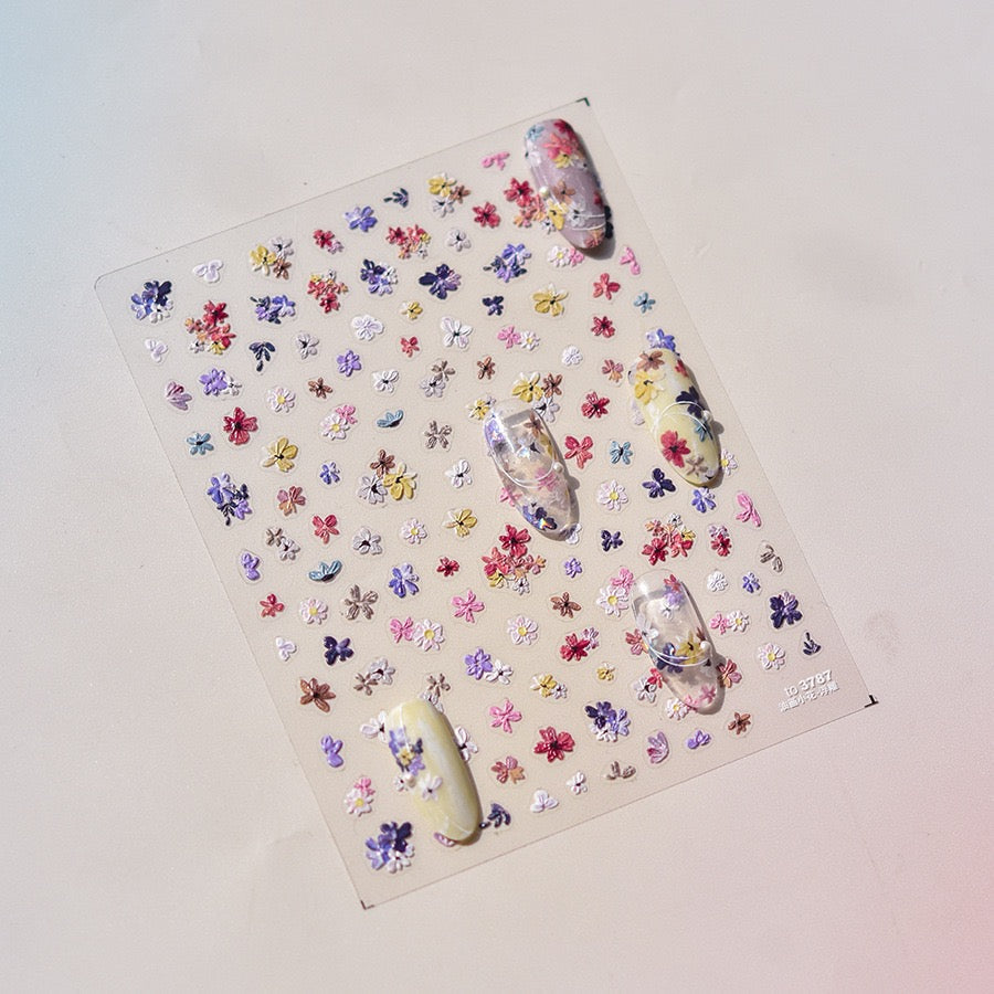 LuLuFun Studio Spring Wild Flower Nail Deco Stickers - Floral Nail Art
